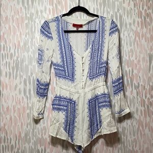 White and blue romper